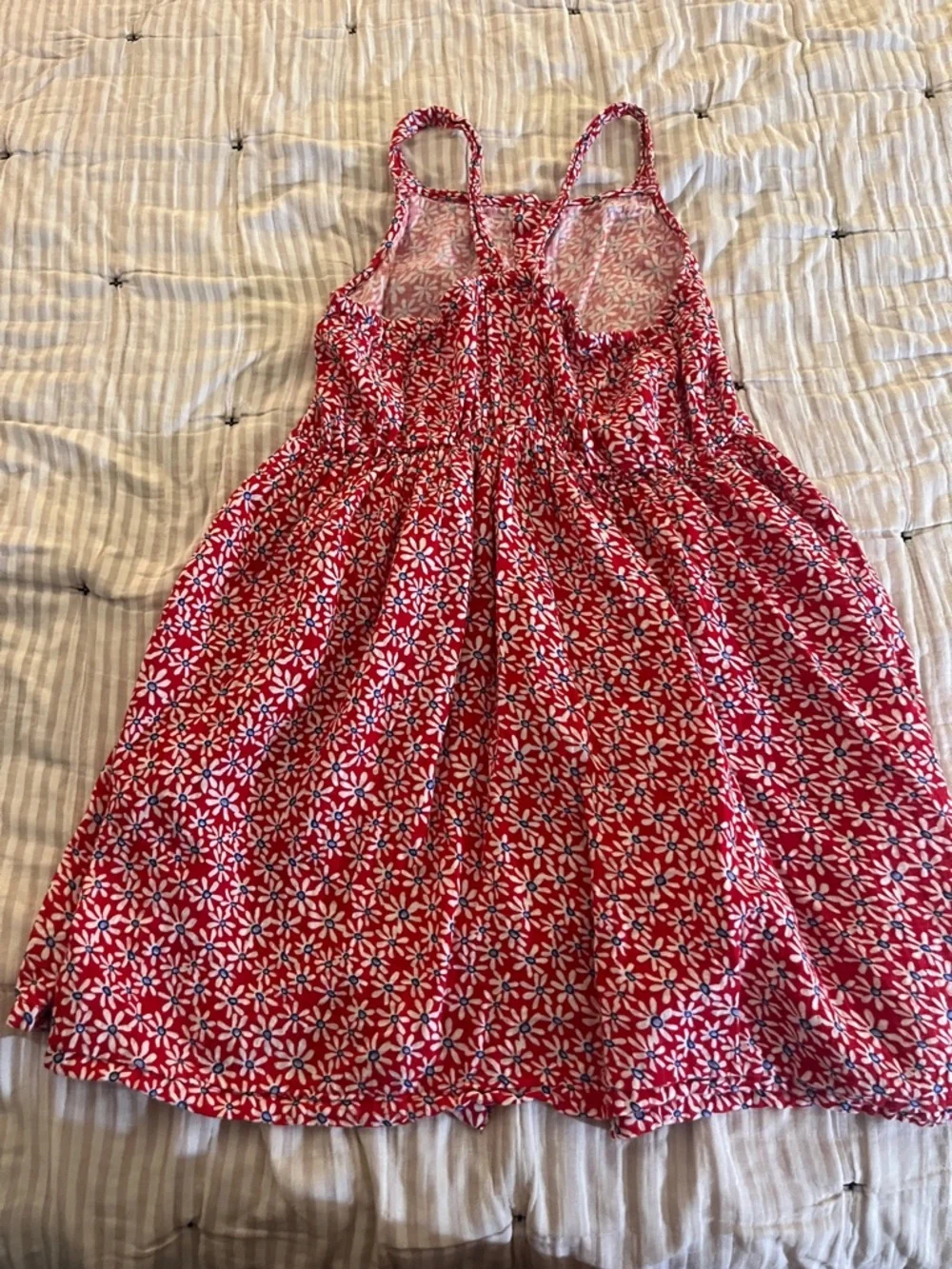 Girls' Red Floral Button-Front Sundress